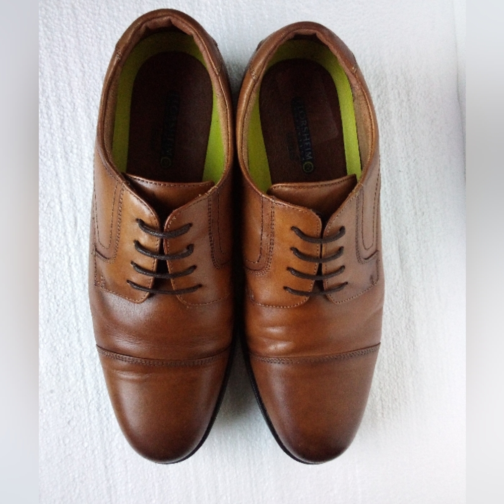 Floshiem Comfortech Leather Lace-up Cap-Toe Oxford Derby Shoes Men's 11D Brown